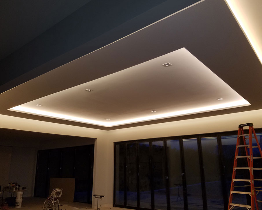 lighted drywall ceiling