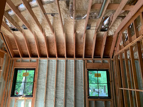 spray foam insulation one first floor of a home