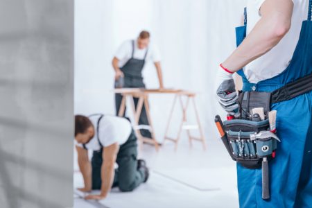 Contractors working on a home improvement job