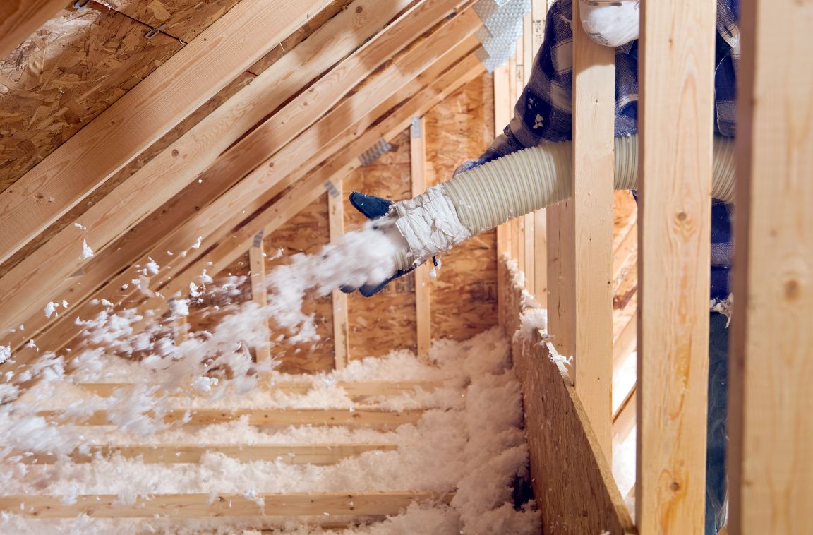 attic getting insulation before winter